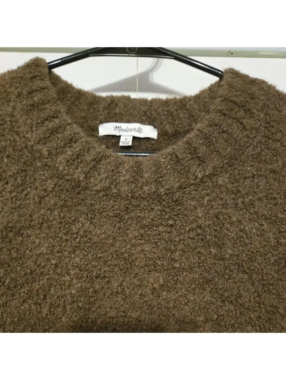 Madewell Crew Neck Sherpa Vest Brown Fuzzy Sz M Soft Academic Preppy Sleeveless - Picture 3 of 6